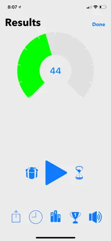 iTextSpeed results speedometer screen
