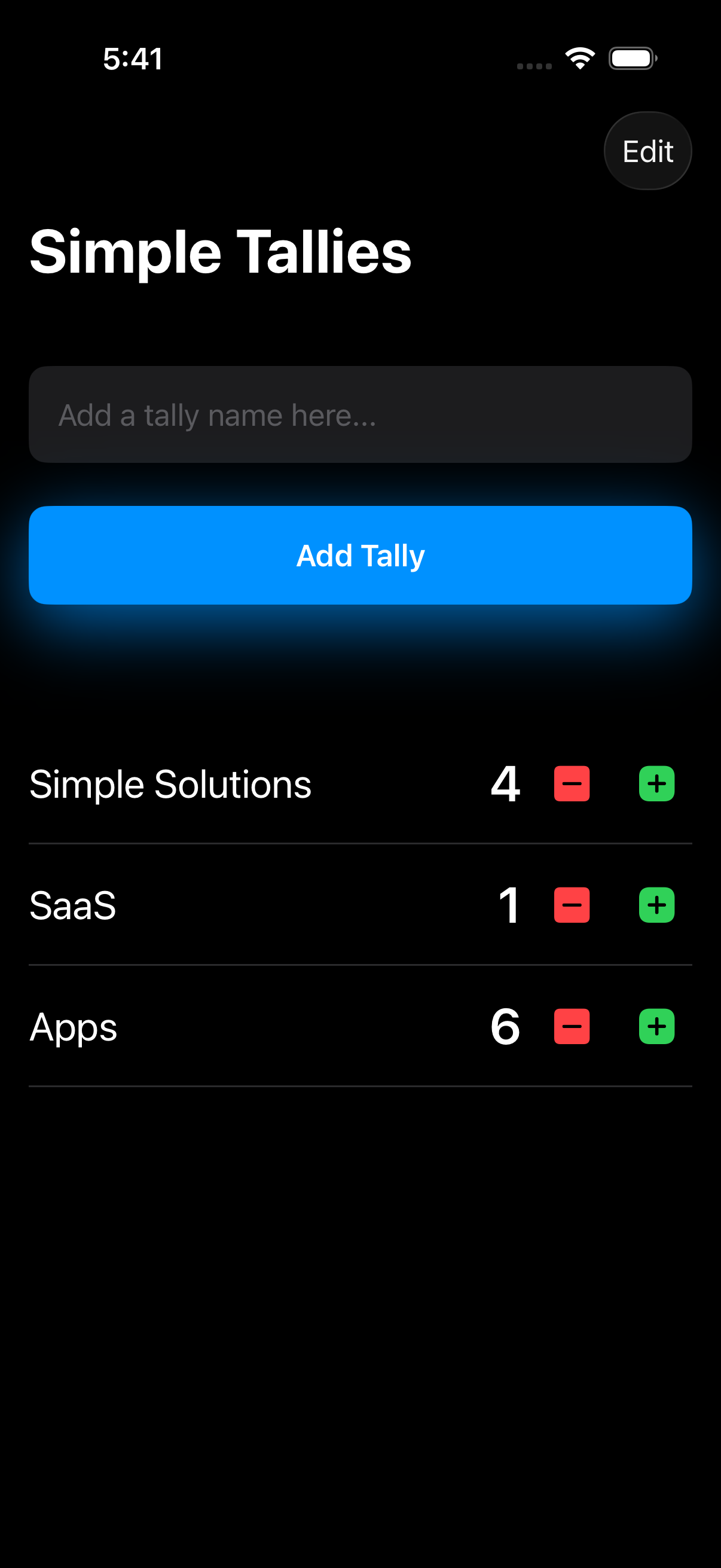 Simple Tallies dark mode